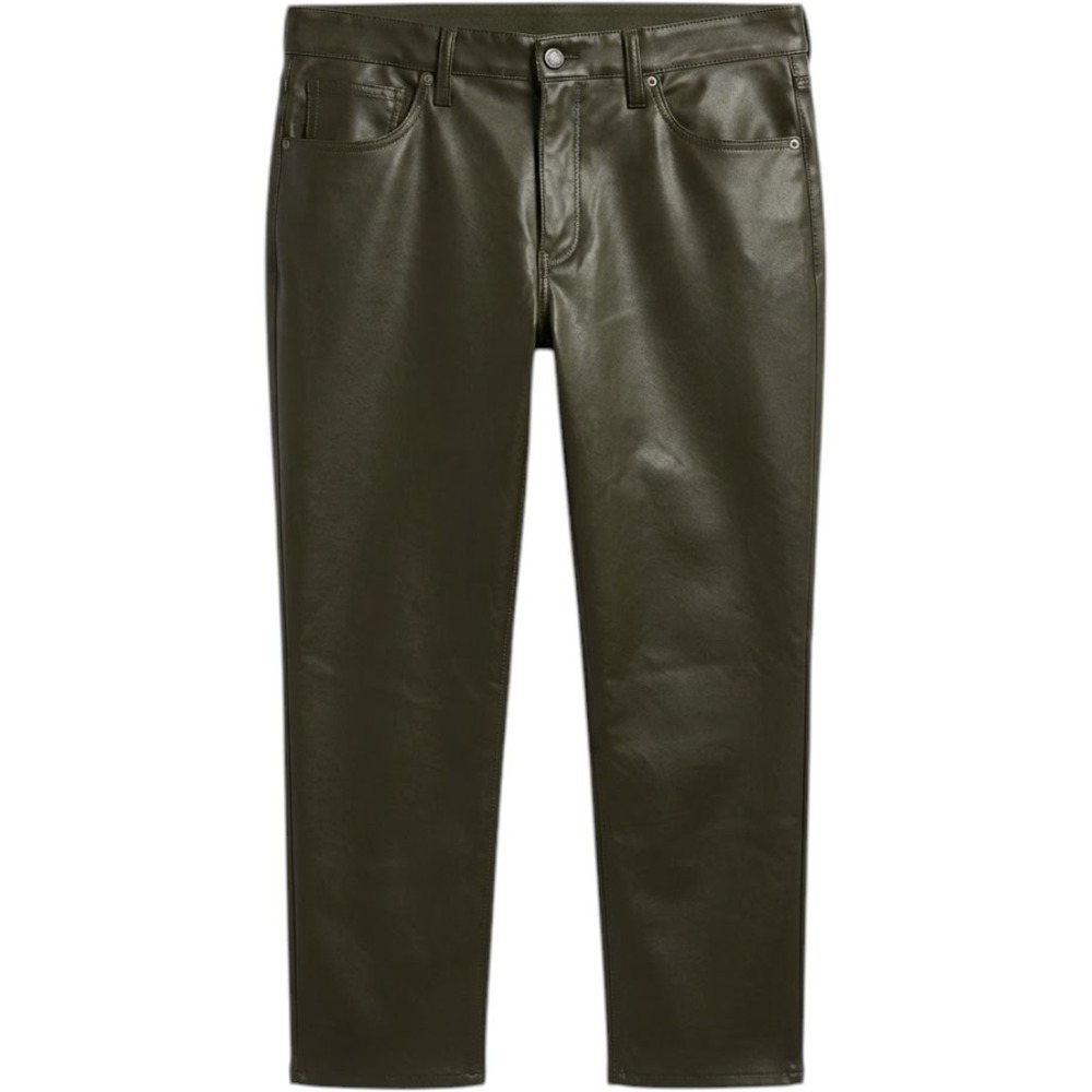 Gap Womens Vintage Slim High Rise Faux Leather Pants Olive Green 32 14R